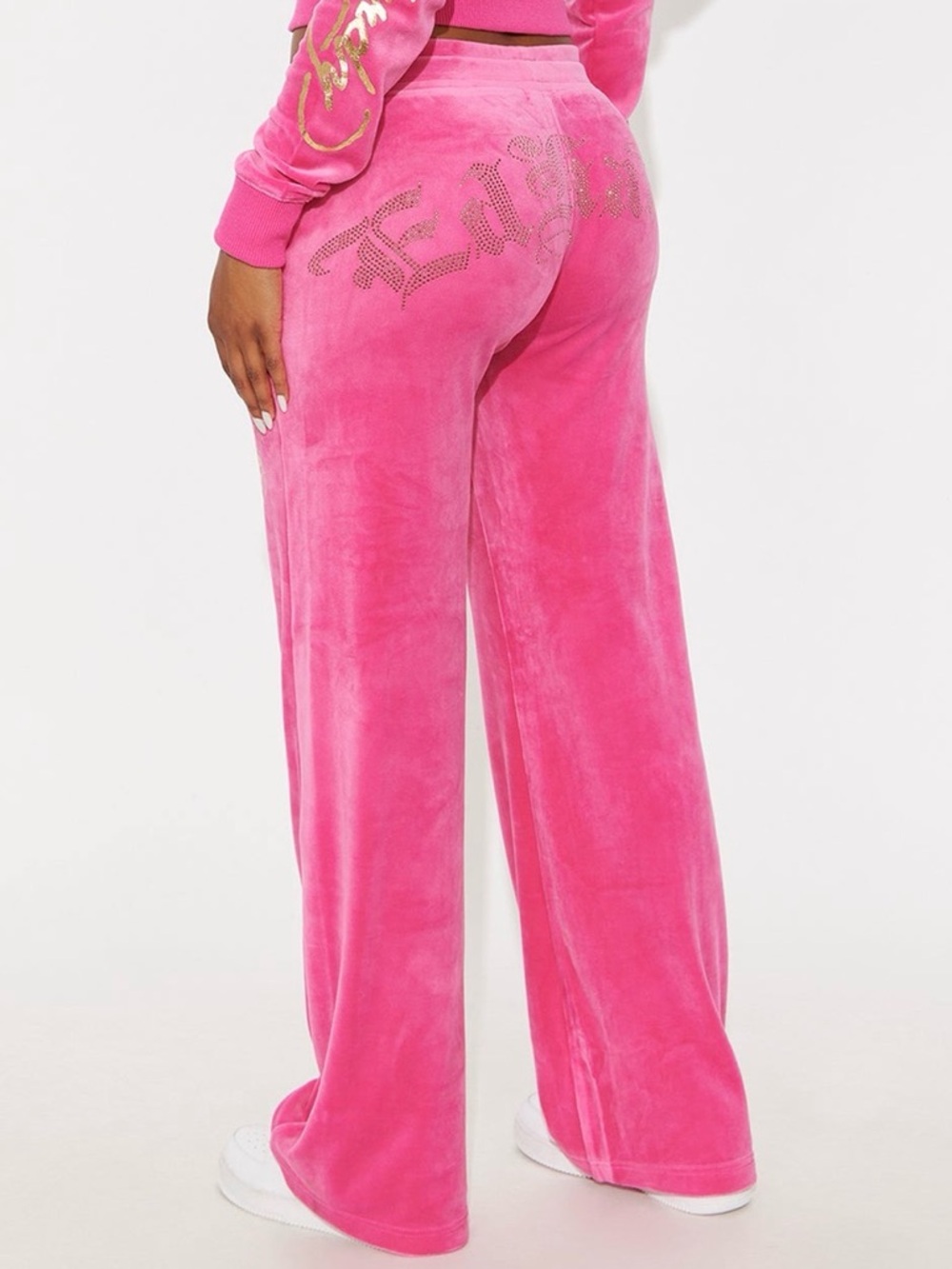 Ed Hardy - Velour Wide-Leg Sweatpants with Gold Rhinestones 💖 - Picture 2 of 4